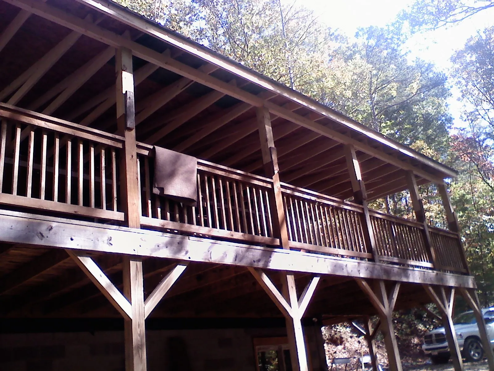 Timber framing under a new elevated porch and deck — Roof Leak Repair in Ava by Roofing Brothers